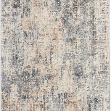 Nourison Rustic Textures RUS01 Grey Beige Jute Polypropylene Abstract Textured Hallway Runner Rug 66x236 cm