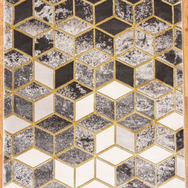 Marbled Geometric Rug Modern 3D Kubic Patterned Carpet for Living Room Bedroom Bianco 207IA Soft Quality Rug