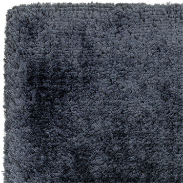 Plush Plain Shaggy High Pile Thick Silky Fluffy Soft Hand Woven Navy Blue Rug