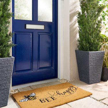 My Printed Coir Bee Happy Non-Slip Doormat 45x75 cm