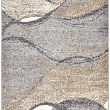 Consept Looms Somerset SOM103 Waves Pattern Grey Beige Polypropylene Traditional Abstract Rug