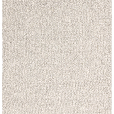 Elm Ivory White Rug Chunky Boucle Modern Plain Hand Woven Flatweave Wool Viscose Rug