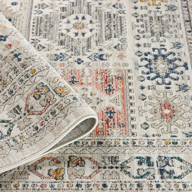 URCO Nova Ella Cream Polypropylene Traditional Vintage Bordered Rug
