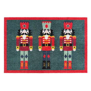 My Nylon Pattern Nutcracker Washable Non-Slip Traditional Bordered Doormat 50x75 cm