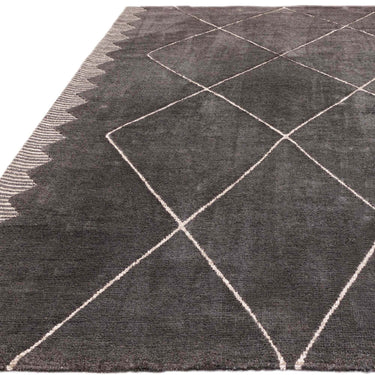 Asiatic London Mason Diamond Tribal Scandi Black Cotton Berber Moroccan Traditional Rug