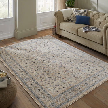 Consept Looms Legacy LEG06 Medallion Classic Cream Cotton Persian Oriental Traditional Rug - Medium 120x180 cm (4'x6')