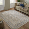 Consept Looms Legacy LEG06 Medallion Classic Cream Cotton Persian Oriental Traditional Rug - Medium 120x180 cm (4'x6')