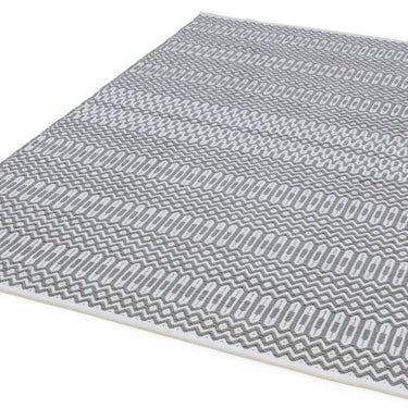 Halsey Indoor Outdoor Rug Hand Woven Geometric Flatweave Reversible Grey Rug, Runner or Cushion