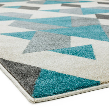 Asiatic London Colt CL17 Pyramid Blue Grey Jute Polypropylene Geometric Textured Rug 120x170 cm