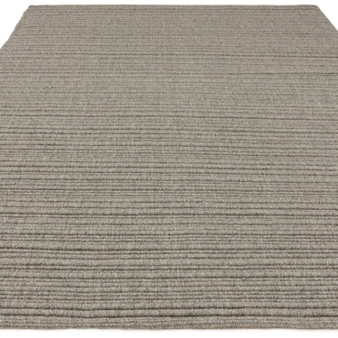 Ravine Hand Made Wool Plain Ribbed Texture Grey Beige Rug
