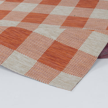 Biddi In & Outdoor Modern Burnt Orange Checkered Rug