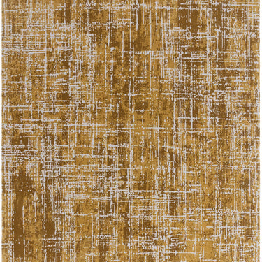 Asiatic London Kuza Gold Yellow Polypropylene Abstract Textured Distressed Rug