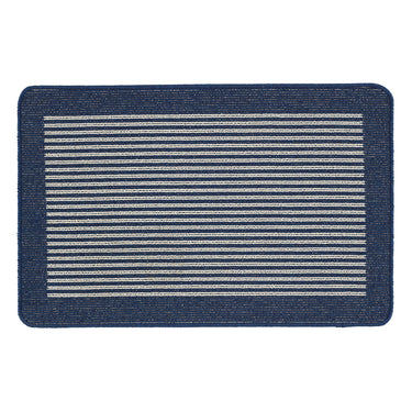 My Stain Resistant Durable Navy Blue Stripe Washable Non-Slip Polypropylene Striped Hallway Runner Rug