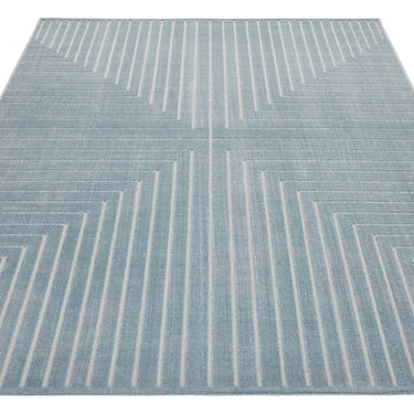 Consept Looms Maze MAZ104 Blue By Concept Geometric Textured Modern Rug