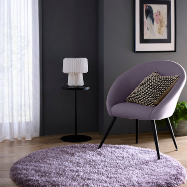 Chicago Shaggy Modern Plain Rug Hallway Runner Circle in Lavender