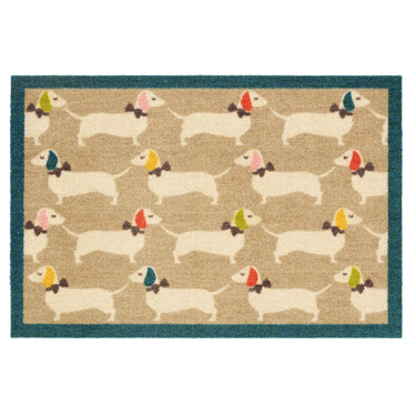 Howler and Scratch Pet Patterned Bright Doggie Washable Non-Slip Hallway Runner Rug