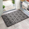 My Stain Resistant Ikat Charcoal Washable Non-Slip Polypropylene Bordered Doormat - 50x80 cm (1'8"x2'7")