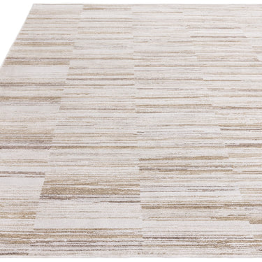 Asiatic London Anders AN08 Charm Linear Soft Shimmer Beige Natural Abstract Geometric Textured Striped Rug