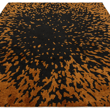 Asiatic London Wilder Splash Charcoal Orange Animal Inspired Cotton Textured Modern Rug