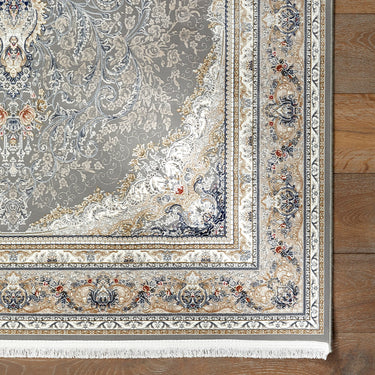 Royality ROY104 Light Grey Traditional Medallion Persian-Style Rug