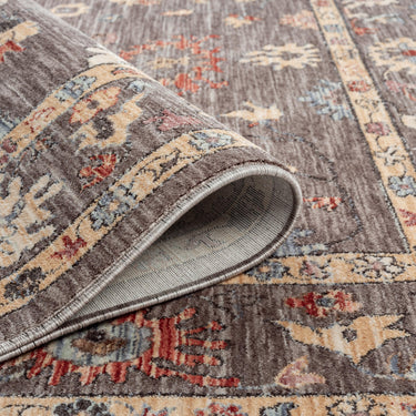Alia 428GL Short Pile Multicolour Polypropylene Traditional Floral Bordered Rug
