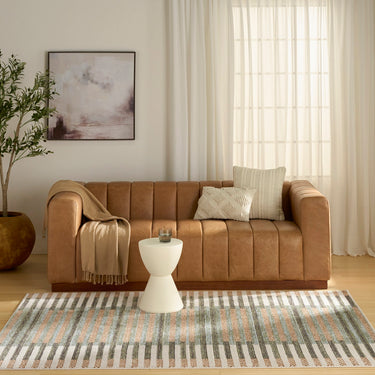 Nourison Nordic NRC15 Stripes Design Ivory Multi Geometric Textured Striped Scandi Rug