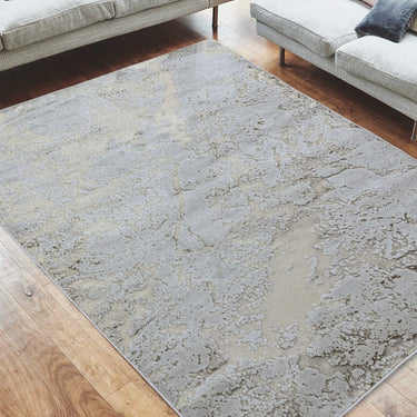 Aurora Strata AU16 Marble Shiny Metallic Beige Bronze Grey Rug Hallway Runner
