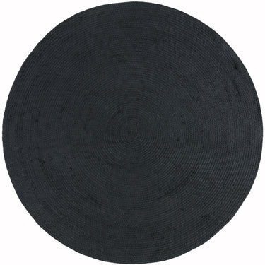 Nico Hand Made Indoor Outdoor Garden Kitchen Circle Round Rugs in Grey Black 200x200 cm