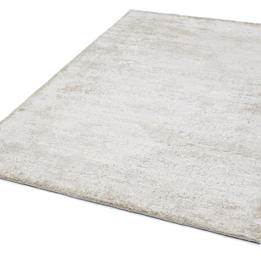 Onslow Shaggy Rug Silky Hand Woven Plain Modern Plain Opal Cream White Rug