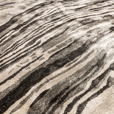 Katherine Carnaby Tuscany Silk Marquina Marble Rug Premium Hand Woven Luxury Abstract Shiny Monochrome Rug