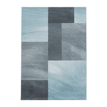 Efor Blocks Blue Polypropylene Geometric Modern Rug 160x230 cm