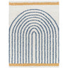 Birmingham Global Plush Soft Pile Shaggy Blue, Ivory & Tan Rug - Large Plus 160x213 cm (5'3'' x 7')