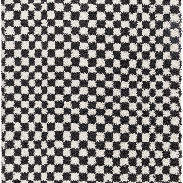 Birmingham Modern Checkboard Soft Plush Pile Grey Rug