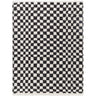 Birmingham Modern Checkboard Soft Plush Pile Shaggy Grey, Ivory & Black Rug - Large Plus 160x213 cm (5'3'' x 7')