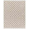 Birmingham Modern Checkboard Soft Plush Pile Shaggy Brown, Ivory & Tan Rug - Large Plus 160x213 cm (5'3'' x 7')