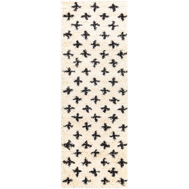 Beni Shag Modern Soft Plush Pile Runner Cream