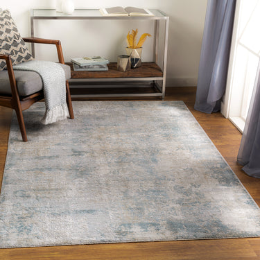 Brunswick Abstract Modern Blue & Blue Grey Beige Rug