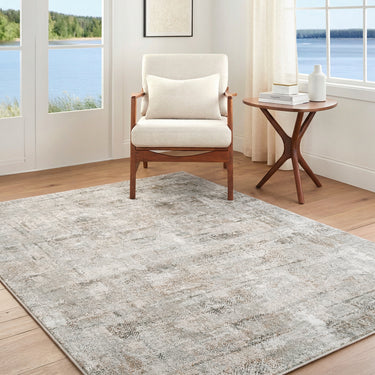 Brunswick Abstract Modern Grey & Grey Cream Brown Rug