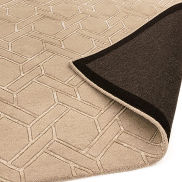 Asiatic London Nexus FL05 Fine Lines Trellis Sand Beige Hand-Carved Wool Viscose Geometric Rug 120x170 cm