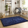Origins Chicago Indigo Blue Handmade Shaggy Textured Hallway Runner Rug - Large 140x200 cm (4'8"x6'7")