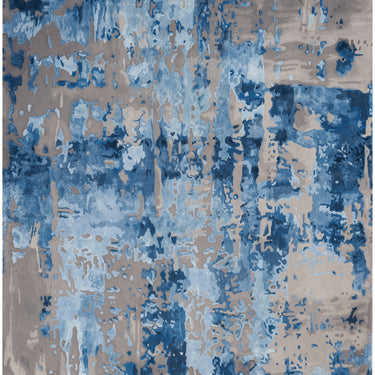 Prismatic By Luxury Silky Tufted PRS10 Blue Handmade Wool Viscose Abstract Rug