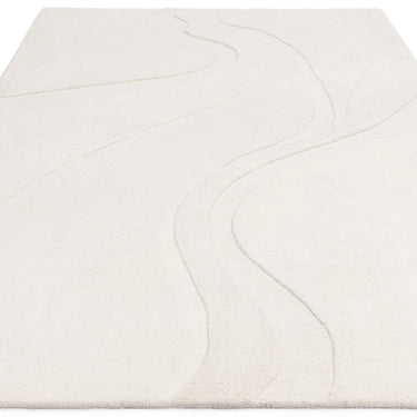 Olsen Glide Bohomian Hand Carved Sustainably New Zeland Wool Cream White Rug