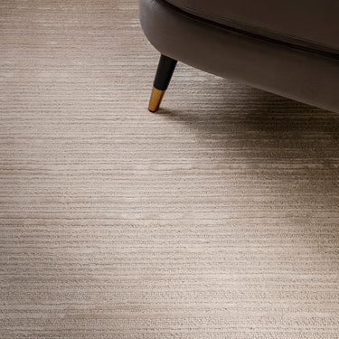 Henley Modern Handmade High Shine Organic Lines Wool & Viscose Premium Rug in Putty Cream