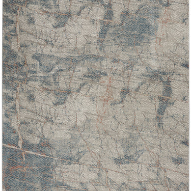 Nourison Rustic Textures RUS15 Grey Blue Jute Polypropylene Abstract Distressed Rug