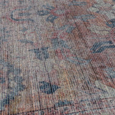 Kaya Sima KY06 Traditional Classic Persian Floral Flatweave Washable Rug in Red Blue
