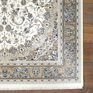 Royality ROY101 Cream Traditional Bordered Persian-Style Rug