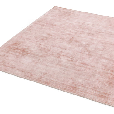 Blade Plain Silky Hand Woven Viscose Soft Shiny Rug Runner in Pink