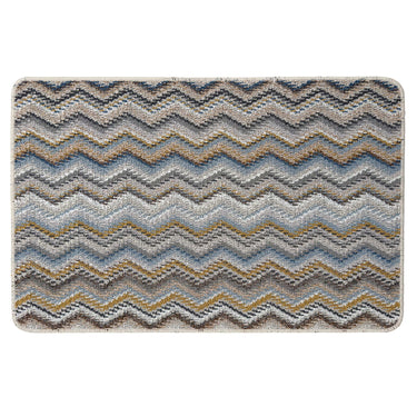 My Mat Stain Resistant Washable Entrance, Kitchen, Entryway Non-Slip Rug Candy in Multi Natural Zig Zag Doormat
