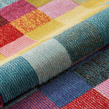 Carnaval CAR103 Vibrant Multi Colours Modern Geometric Squared Pattern Rug by Concept Looms