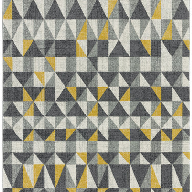 Nova NV01 Flag Geometric Modern Rug in Grey Yellow